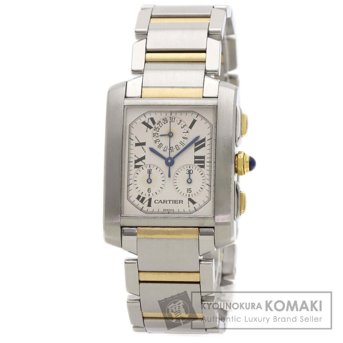 カルティエ W51004Q4 タンクフランセーズ クロノリフレックス 腕時計 ステンレススチール/SSxK18YG メンズ 【中古】【CARTIER】