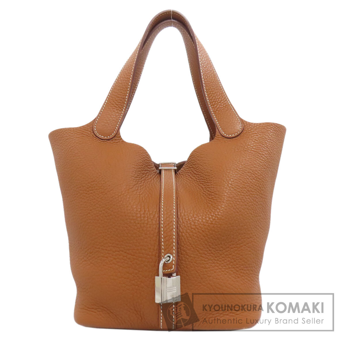 エルメス ピコタンロックMM ゴールド シルバー金具 ハンドバッグ トリヨン レディース 【中古】【HERMES】