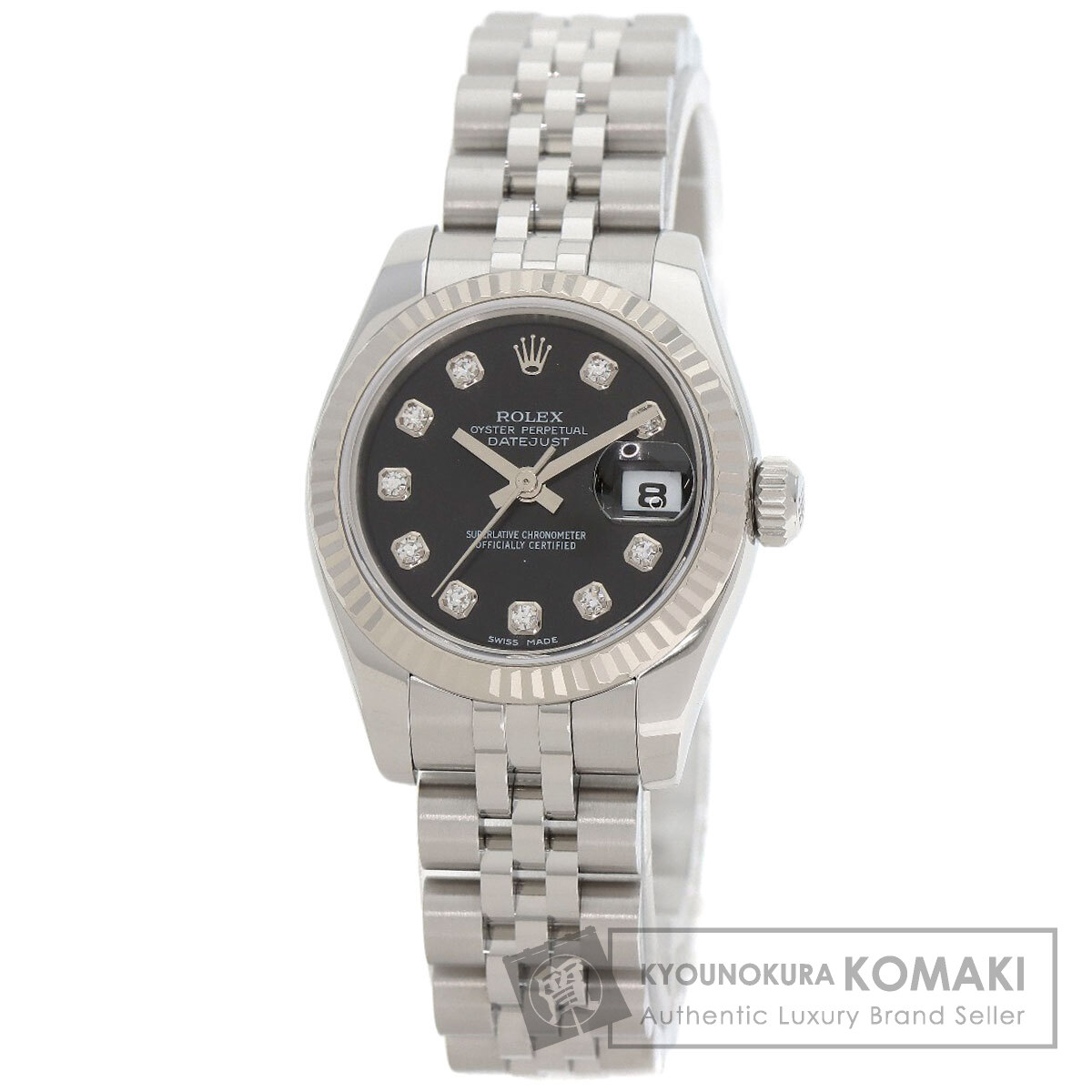 ロレックス 179174G デイトジャスト 10P ダイヤモンド 腕時計 ステンレススチール/SS/K18WG レディース 【中古】【ROLEX】｜ブランド京の蔵小牧【最安挑戦！】