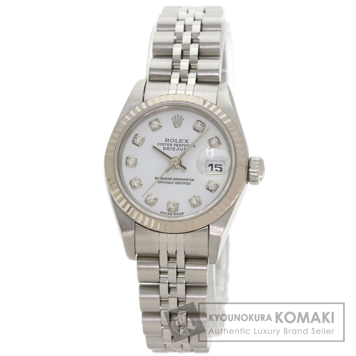 ロレックス 79174G デイトジャスト 10P ダイヤモンド 腕時計 ステンレススチール/SS/K18WG レディース 【中古】【ROLEX】｜ブランド京の蔵小牧【最安挑戦！】