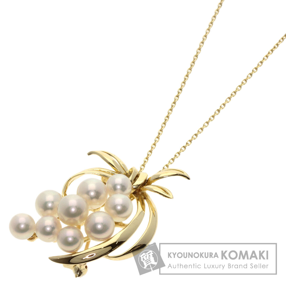 ミキモト アコヤパール 真珠 ネックレス K14イエローゴールド レディース 【中古】【MIKIMOTO】