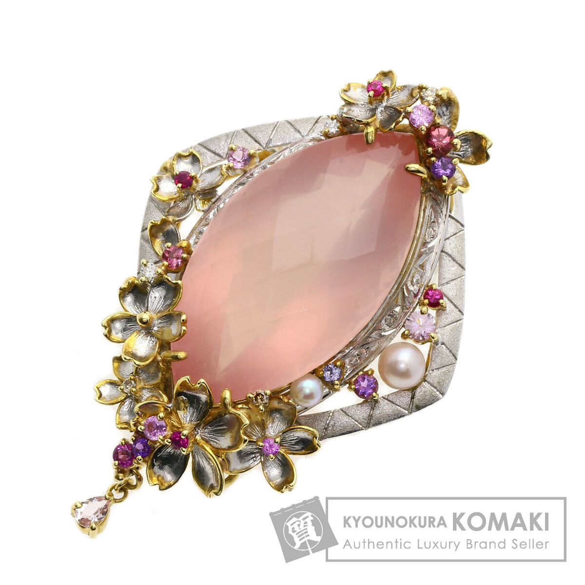 ＊ブローチ＊フラワーモチーフK18PT900コンビ ダイヤ&ファイアオパール 楽天市場】福原佐智 デザインブローチ フラワーモチーフ PT900 K18