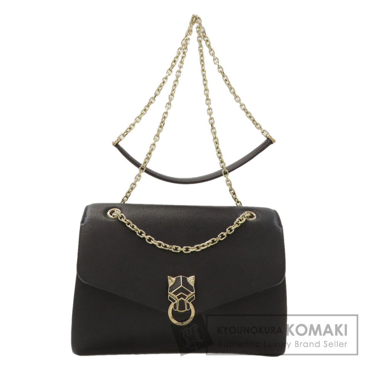 Cartier カルティエ フォーマルバッグ パンテール ハンドバッグ レザー カルティエ「パンテール ドゥーブル」バッグ、“豹”を象ったハンドル