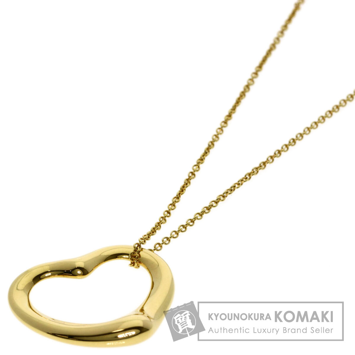 18K ゴールド オープンハート 7mm ティファニー ネックレス ティファニー オープンハート ネックレス 18金 K18イエローゴールド