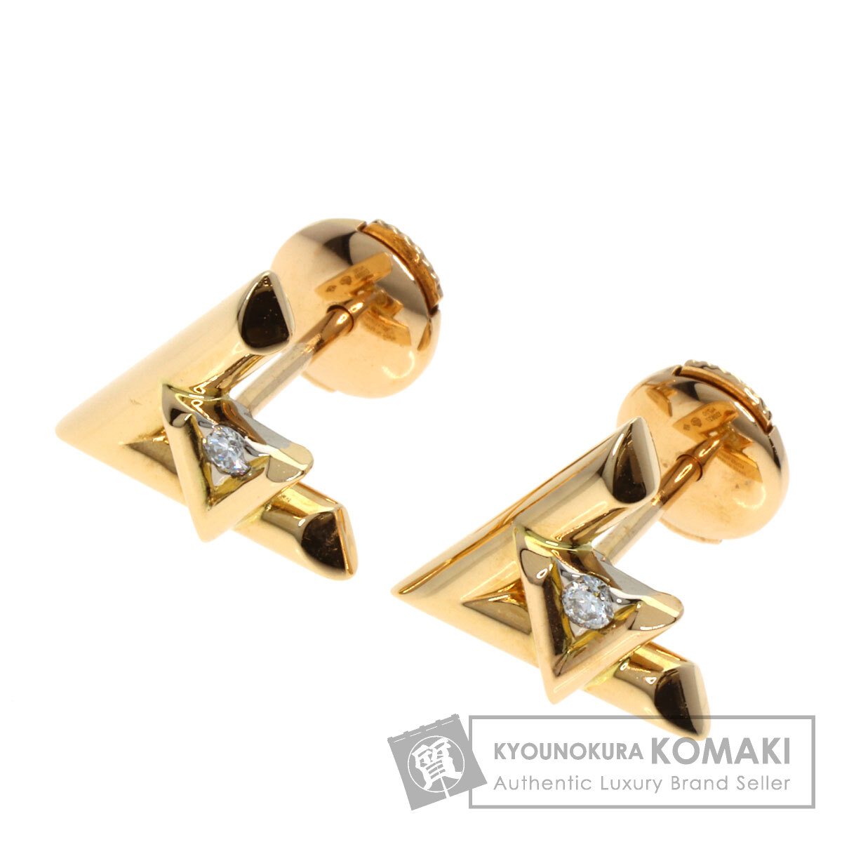 ルイヴィトン LVヴォルト ワン ピュス ダイヤモンド ピアス K18ピンクゴールド レディース 【中古】【LOUIS VUITTON】