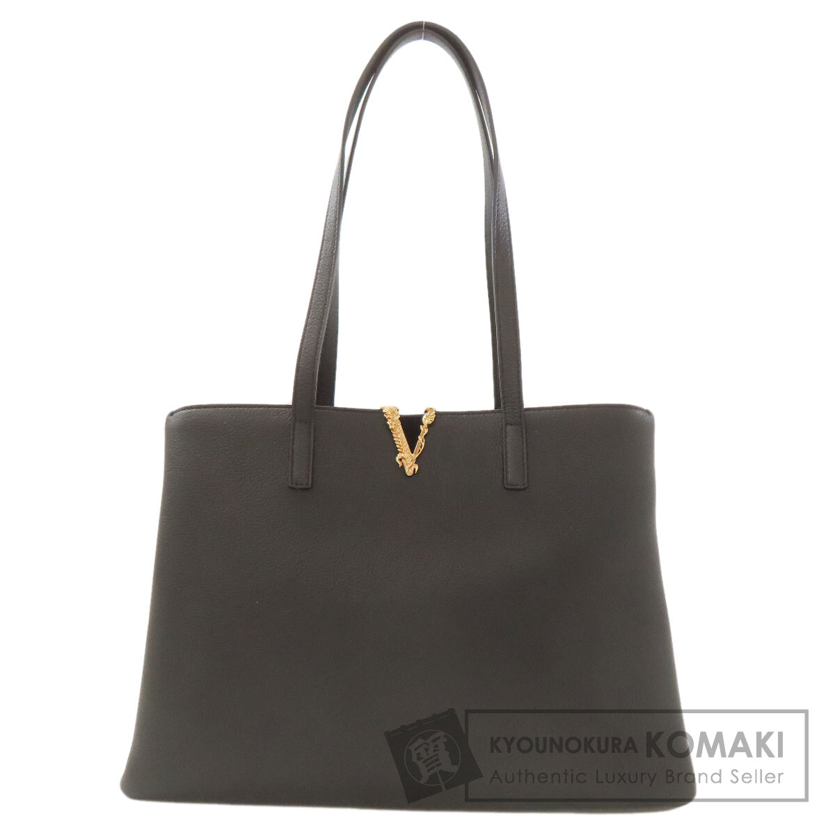 【Specialcoupon客体商いもの 6/5～6/11 0:59迄】ヴェルサーチ ロゴタイプ トートバッグ 子ウシ レディース 【中古】【VERSACE】