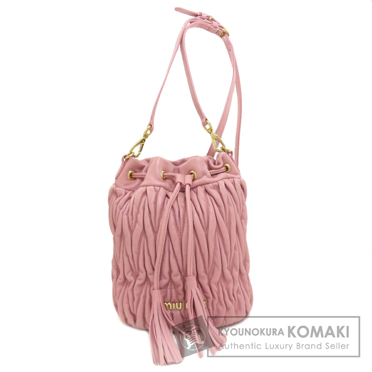 ミュウミュウ 5BE014 マテラッセ バゲットバッグ ショルダーバッグ カーフ レディース 【中古】【MIUMIU】