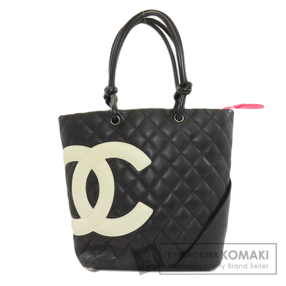 シャネル カンボンライン シルバー金具 ハンドバッグ カーフ レディース 【中古】【CHANEL】