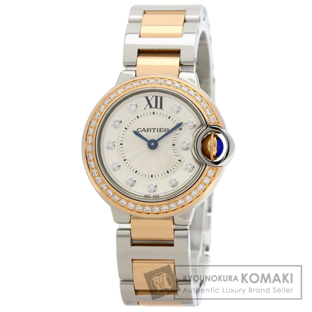 カルティエ W3BB0009 バロンブルー 28mm 腕時計 ステンレススチール/SSxK18PG レディース 【中古】【CARTIER】|ブランド京の蔵小牧【最安挑戦!】