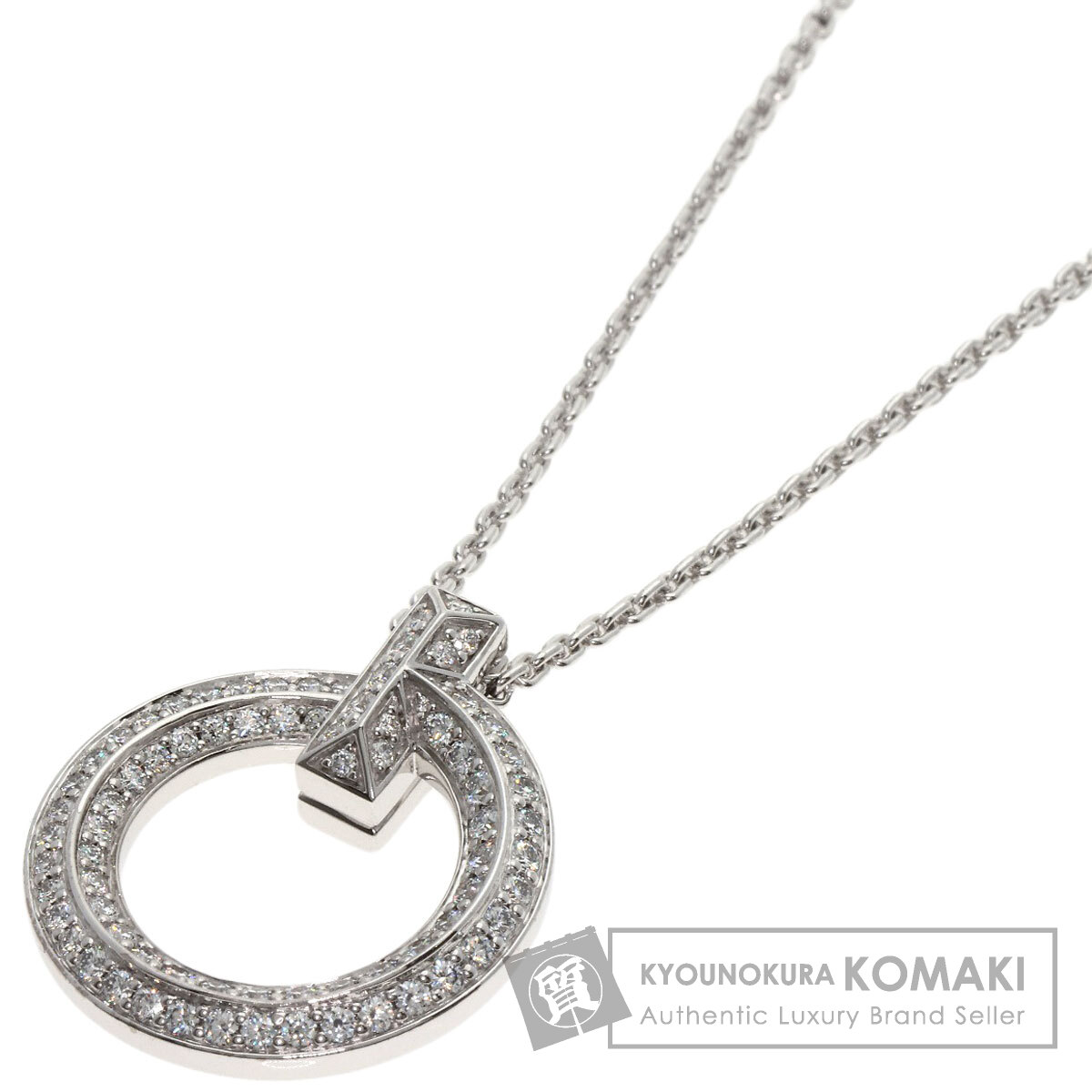 ティファニー Tワン フルダイヤモンド ネックレス K18ホワイトゴールド レディース 【中古】【TIFFANY&Co.】 374,220円