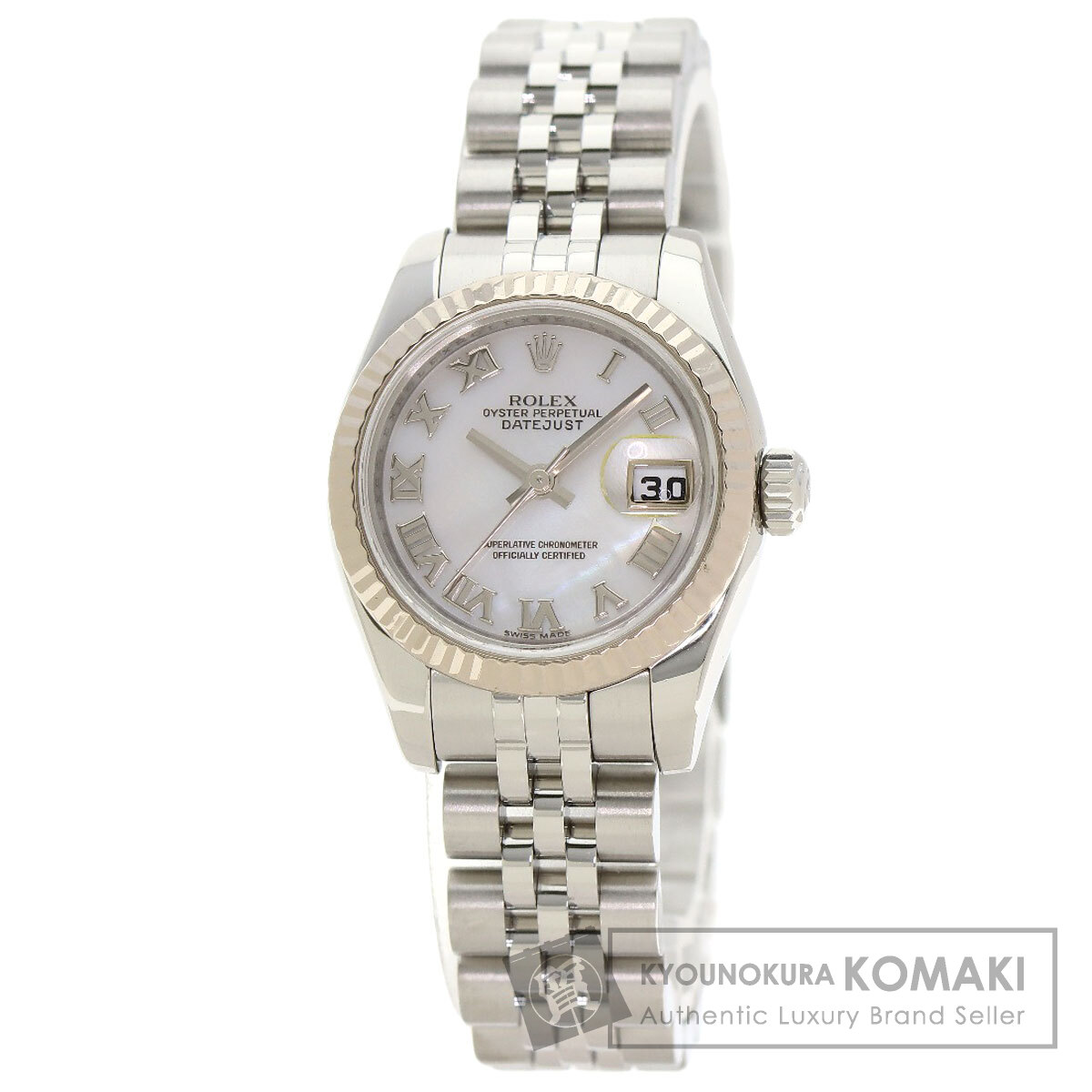 ロレックス 179174NR デイトジャスト 10P ダイヤモンド 腕時計 ステンレススチール/SS/K18WG レディース 【中古】【ROLEX】|ブランド京の蔵小牧【最安挑戦!】