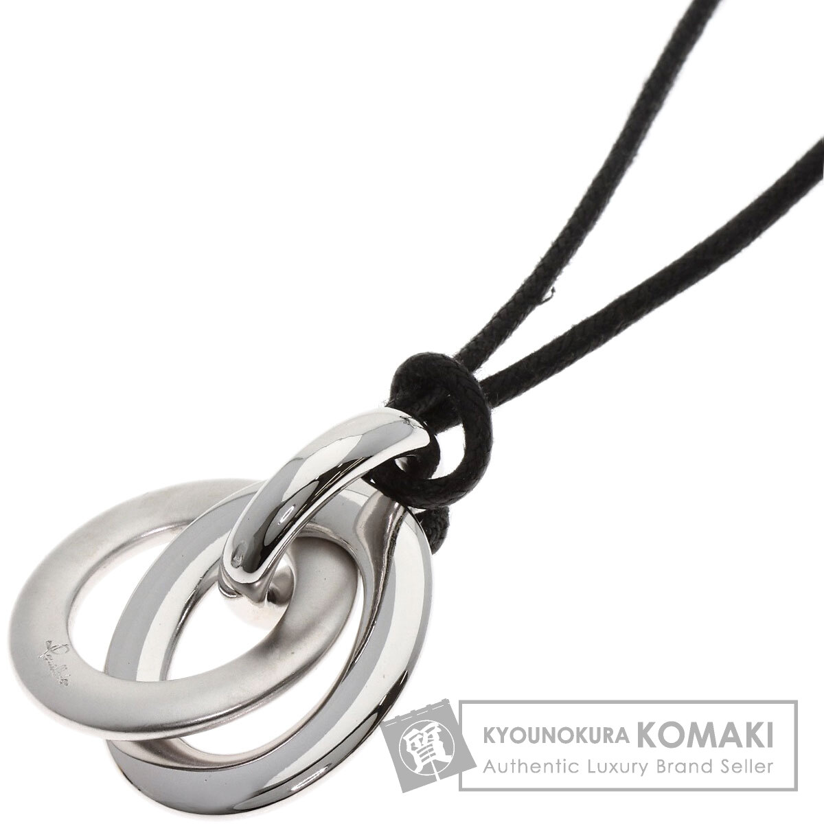 ポメラート ダブルサークル ネックレス K18ホワイトゴールド レディース 【中古】【Pomellato】