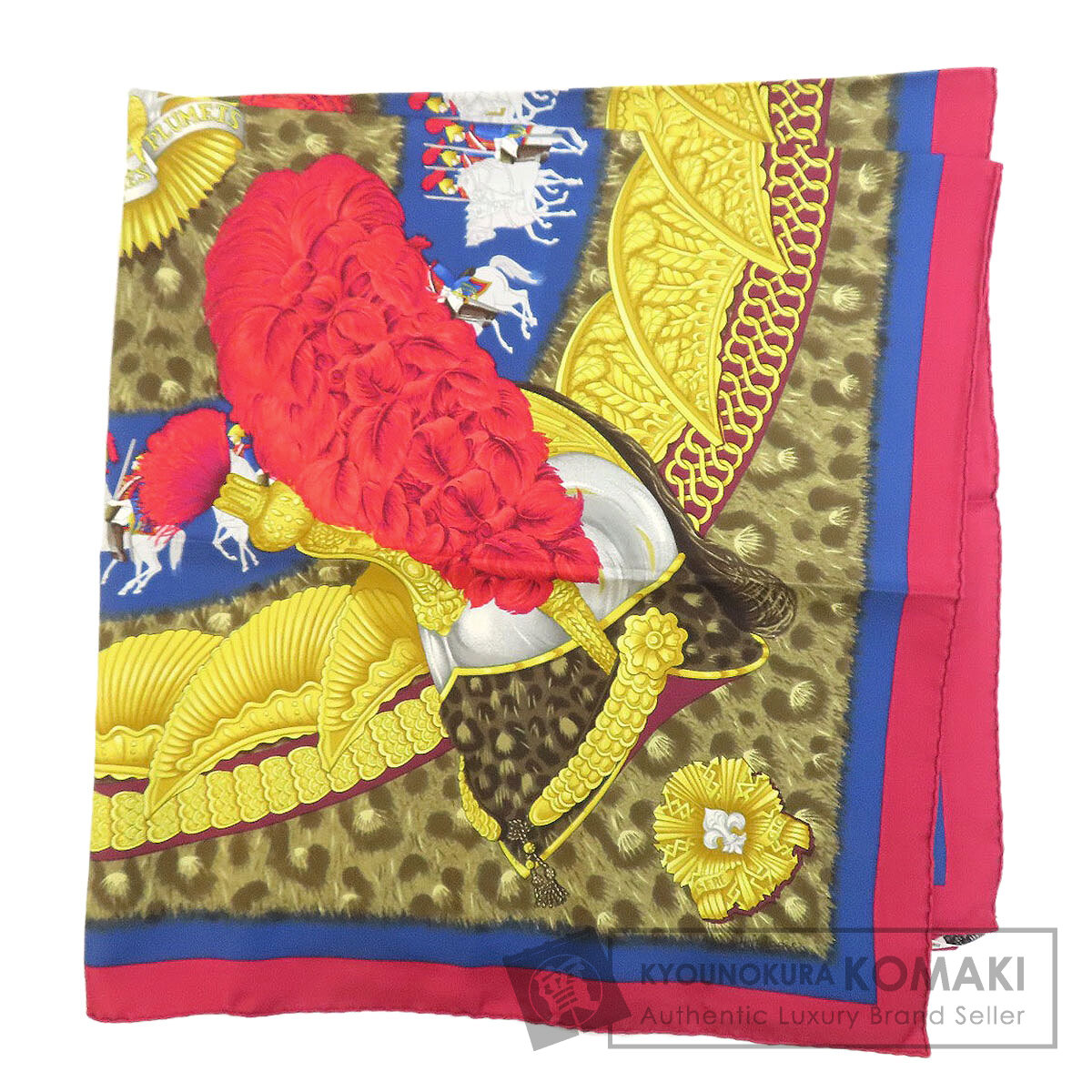 HERMES エルメス 大判 スカーフ カレ90 シルク　面貌のない兜 HERMES エルメス 大判 スカーフ カレ90 シルク 面貌のない兜 HERMES