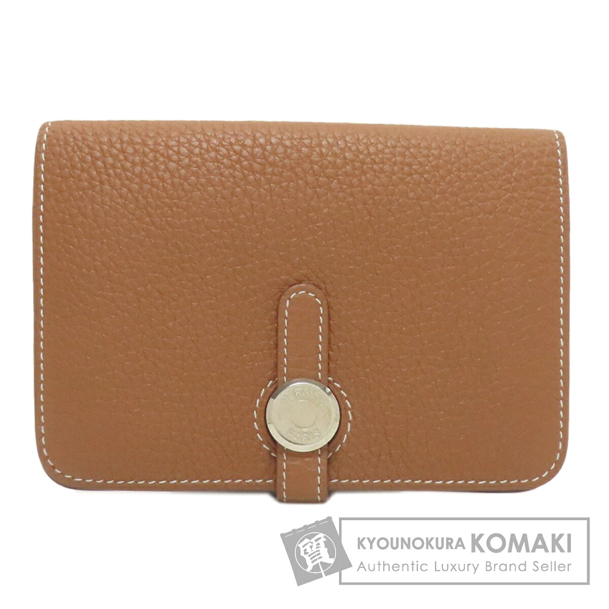 エルメス ドゴンコンパクト ゴールド シルバー金具 コインケース トリヨン レディース 【中古】【HERMES】