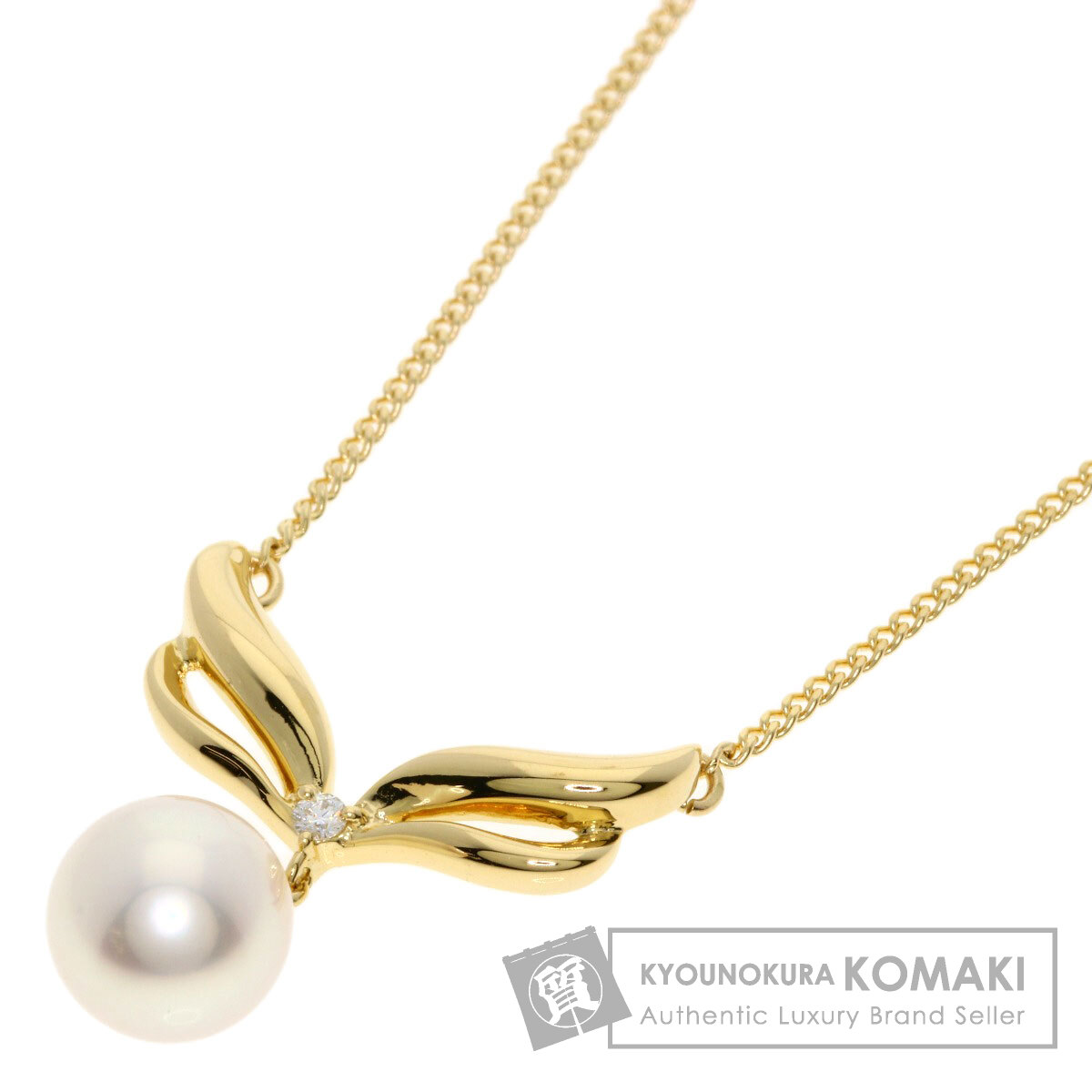 タサキ パール 真珠 ダイヤモンド ネックレス K18イエローゴールド レディース 【中古】【TASAKI】