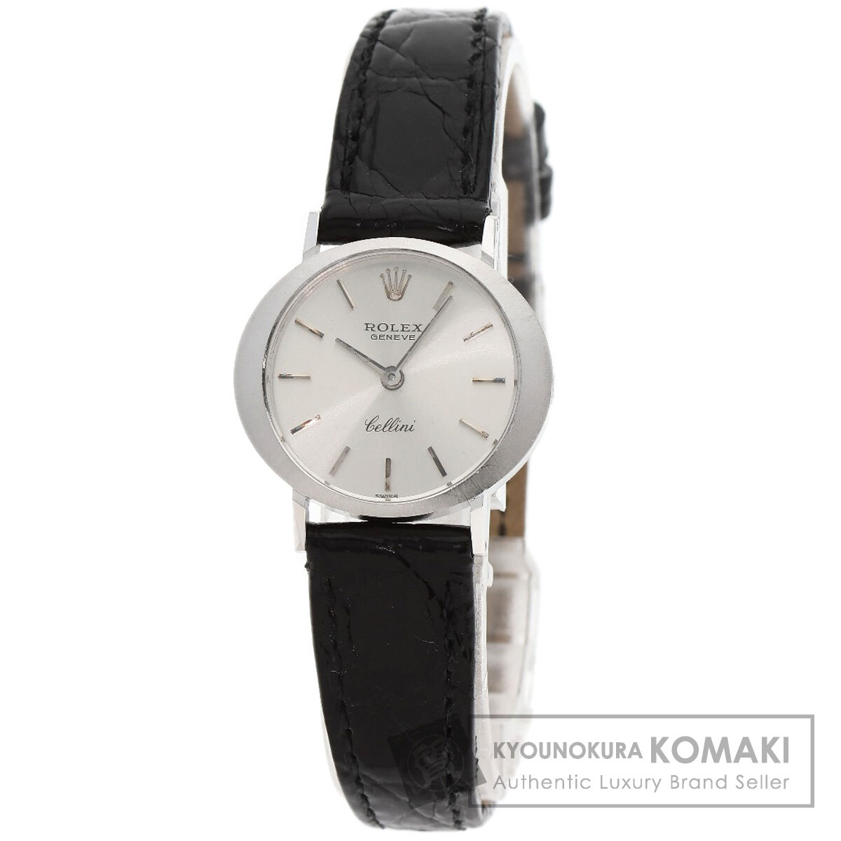 ロレックス 3768 チェリーニ 1969年製 腕時計 K18ホワイトゴールド/クロコダイル レディース 【中古】【ROLEX】