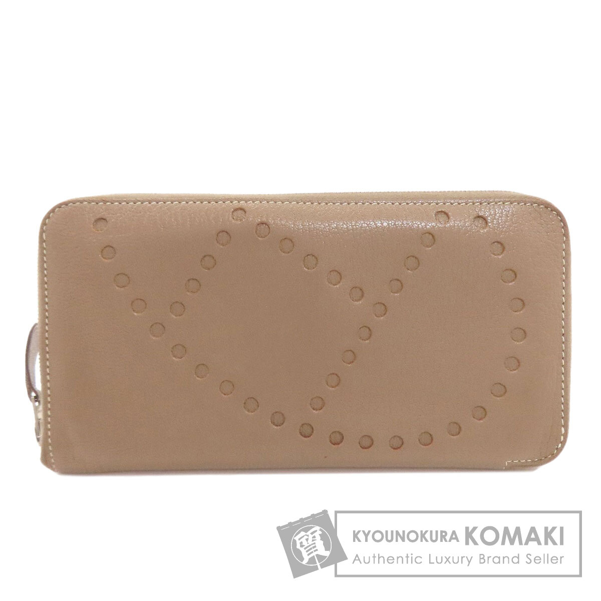 エルメス エブリン アザップロング エトープ シルバー金具 長財布(小銭入れあり) シェーブル レディース 【中古】【HERMES】