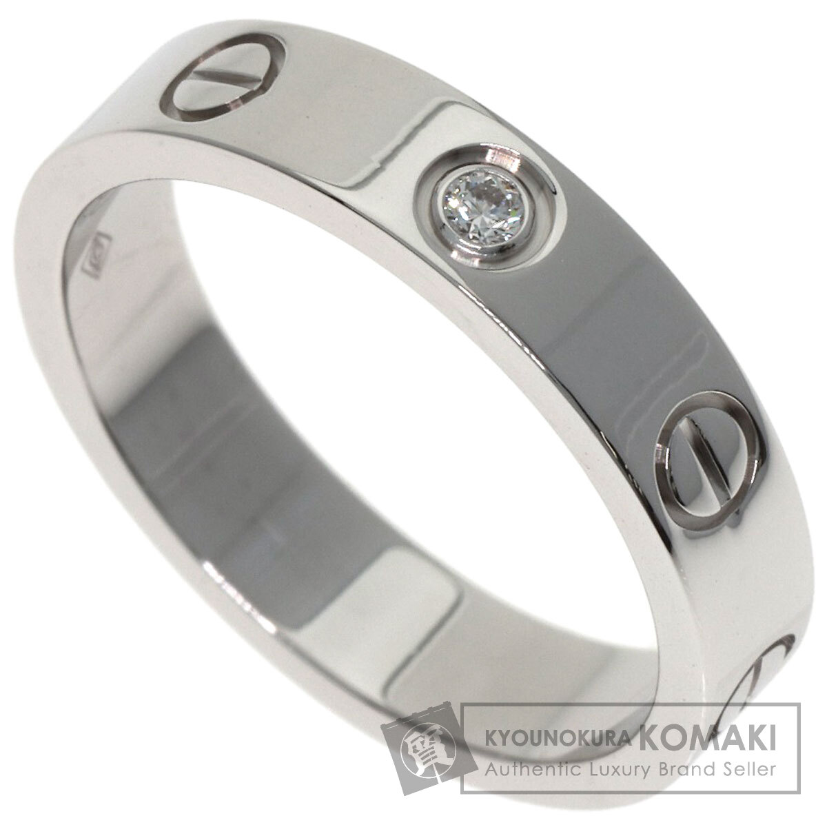カルティエ ミニラブリング 1P ダイヤモンド #50 リング・指輪 K18ホワイトゴールド レディース 【中古】【CARTIER】 86,394円