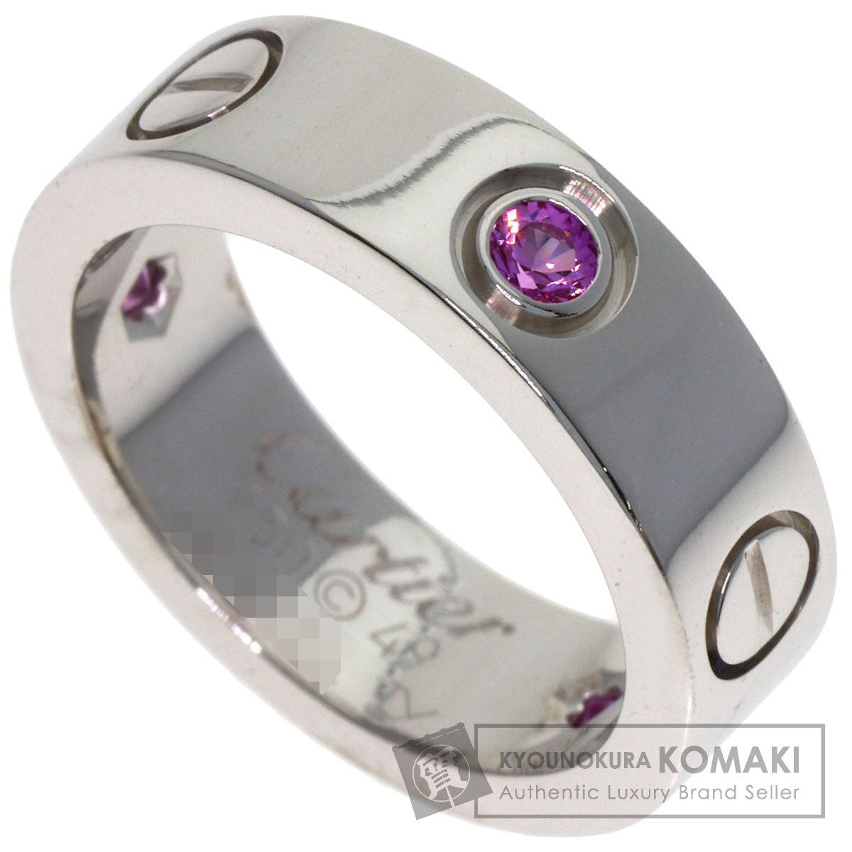 カルティエ ラブリング ハーフ ピンクサファイア #49 リング・指輪 K18ホワイトゴールド レディース 【中古】【CARTIER】 363,825円