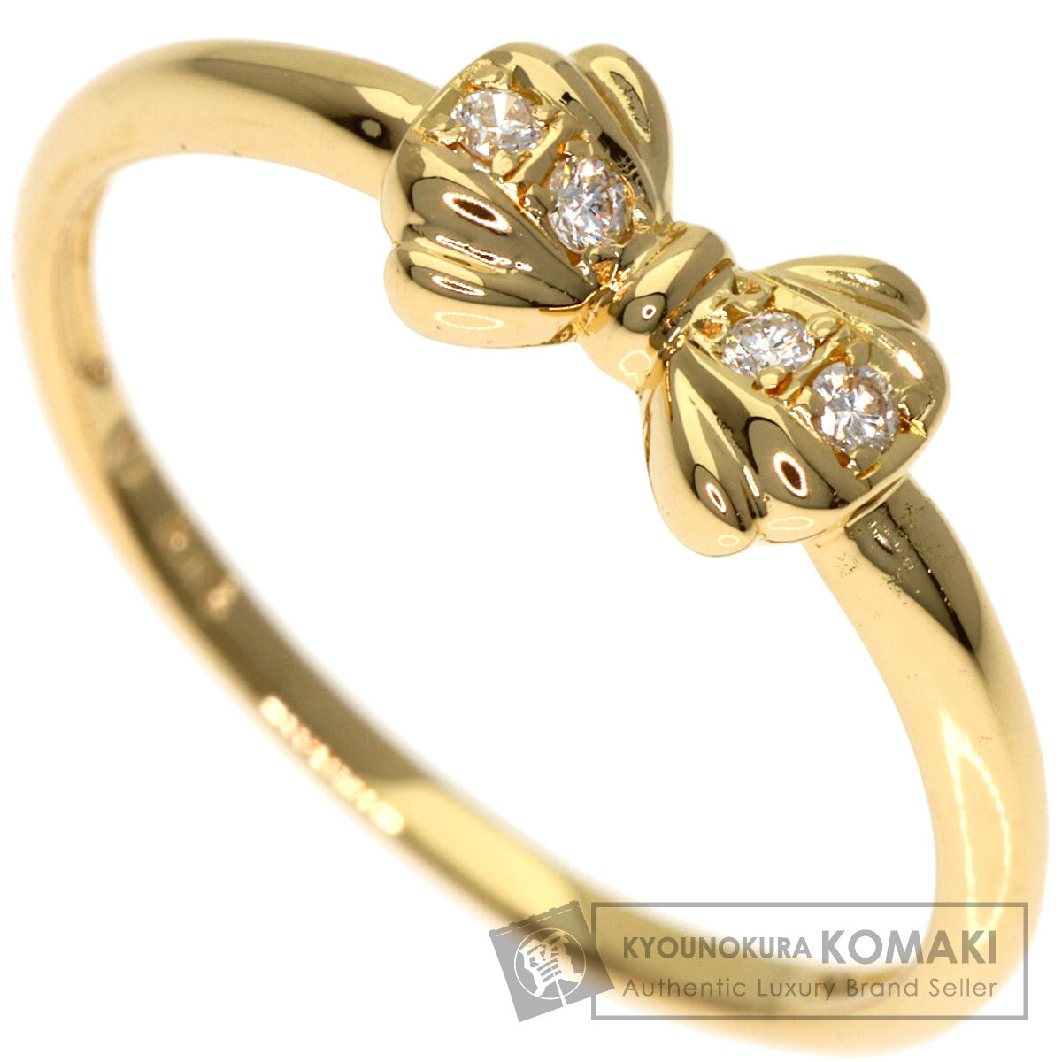 ヴァンドーム リボン ダイヤモンド リング・指輪 K18イエローゴールド レディース 【中古】【VENDOME】