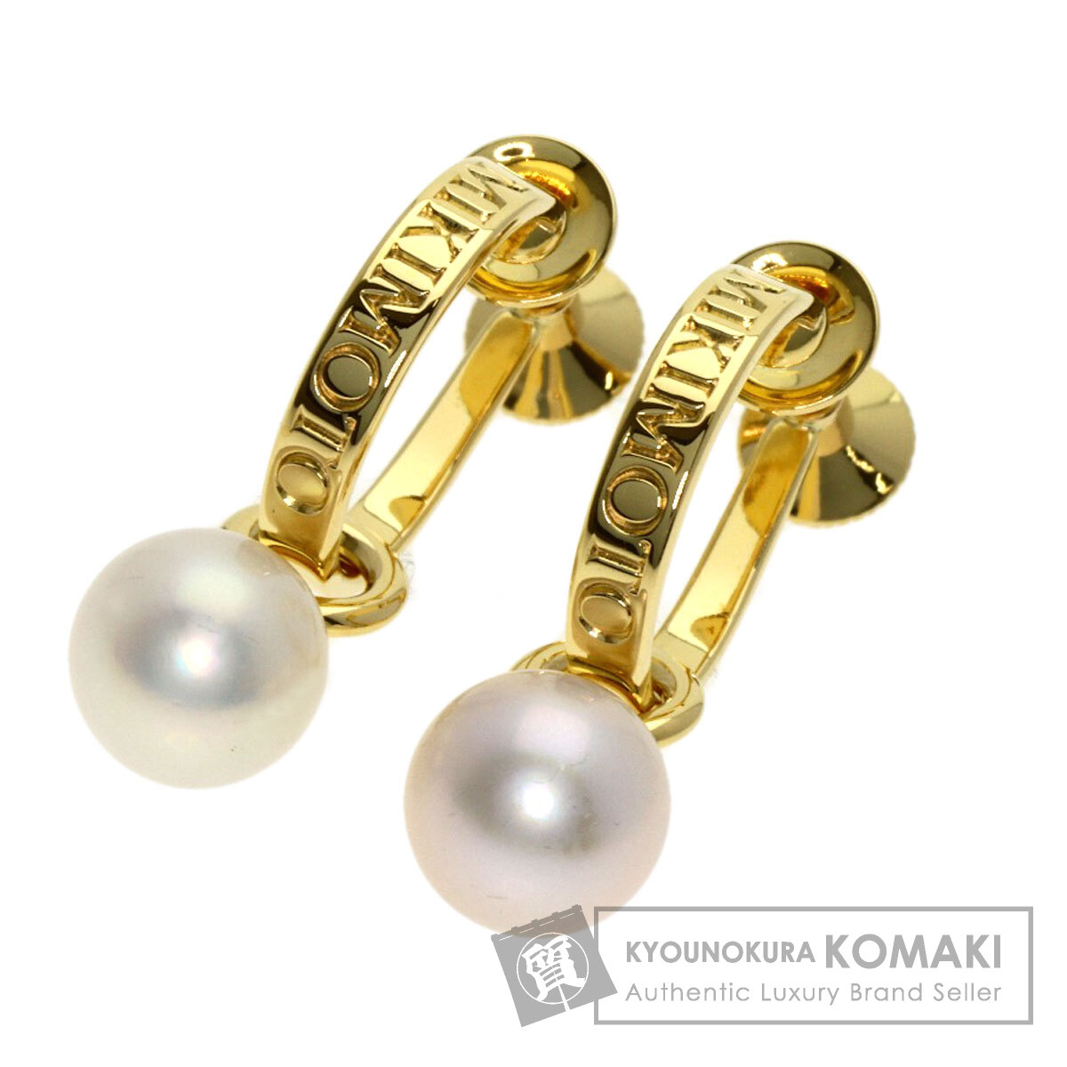ミキモト パール 真珠 2WAY イヤリング K18イエローゴールド レディース 【中古】【MIKIMOTO】