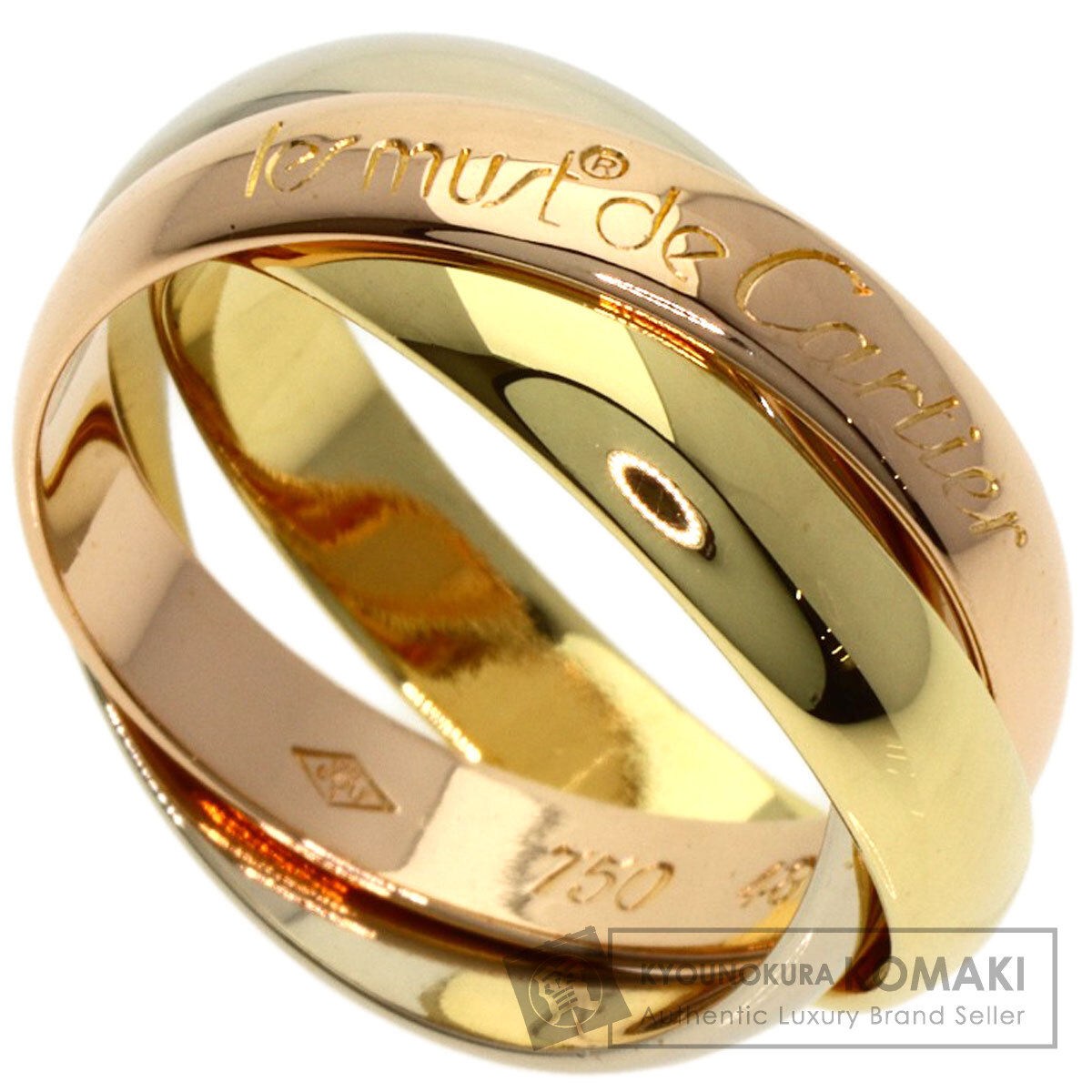 カルティエ トリニティ #48 リング・指輪 K18イエローゴールド/K18WG/K18PG レディース 【中古】【CARTIER】