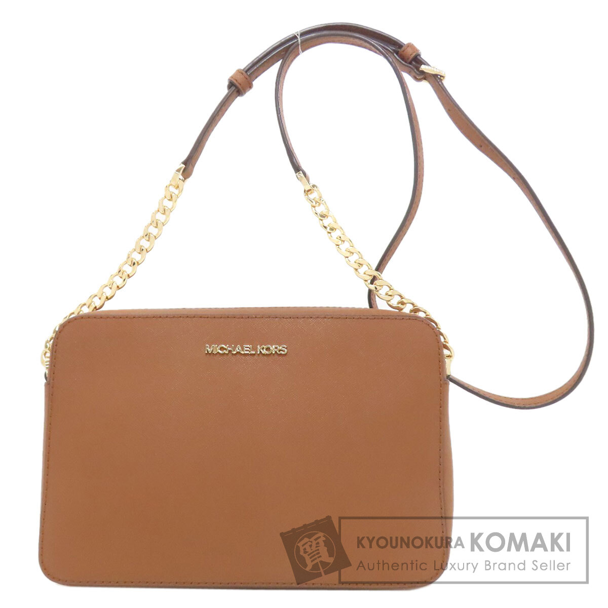 マイケル教科課程 ロゴタイプ ショルダーバッグ なめし革 レディース 【中古】【Michael Kors】
