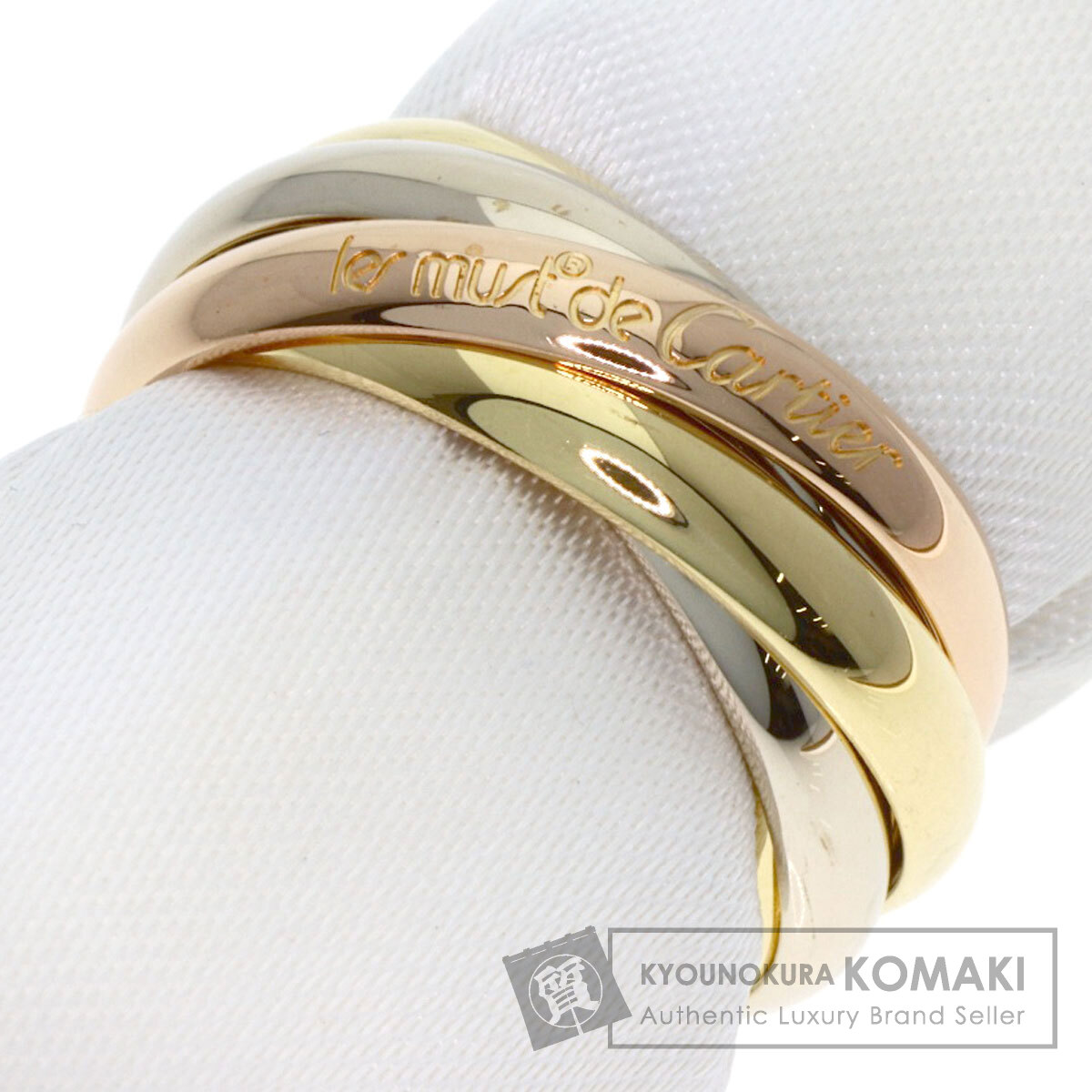 カルティエ トリニティ 5連 #48 リング・指輪 K18イエローゴールド/K18WG/K18PG レディース 【中古】【CARTIER】
