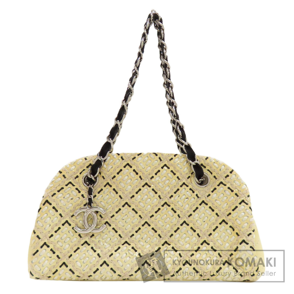 【サマーセール Specialcoupon対象商品 7/24~7/29 】シャネル マドモアゼル ボーリングバッグ シルバー金具 ショルダーバッグ エナメル レディース 【中古】【CHANEL】|ブランド京の蔵小牧【最安挑戦!】