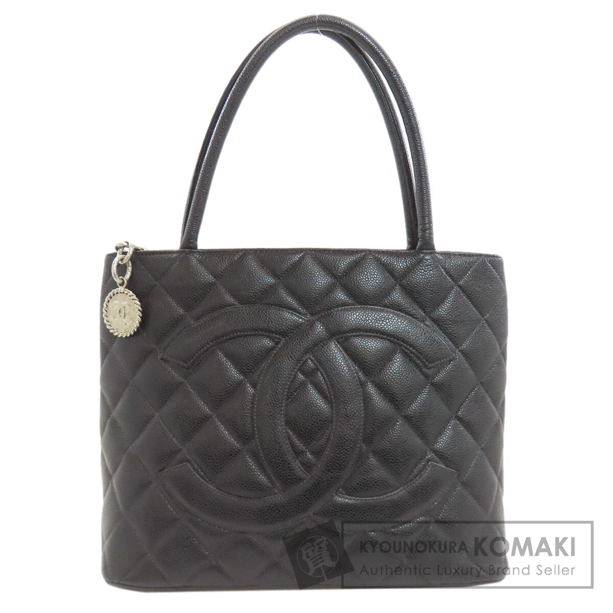 シャネル 刷り直すトート しろがね色金具 トートバッグ グレインド カーフスキン レディース 【中古】【CHANEL】