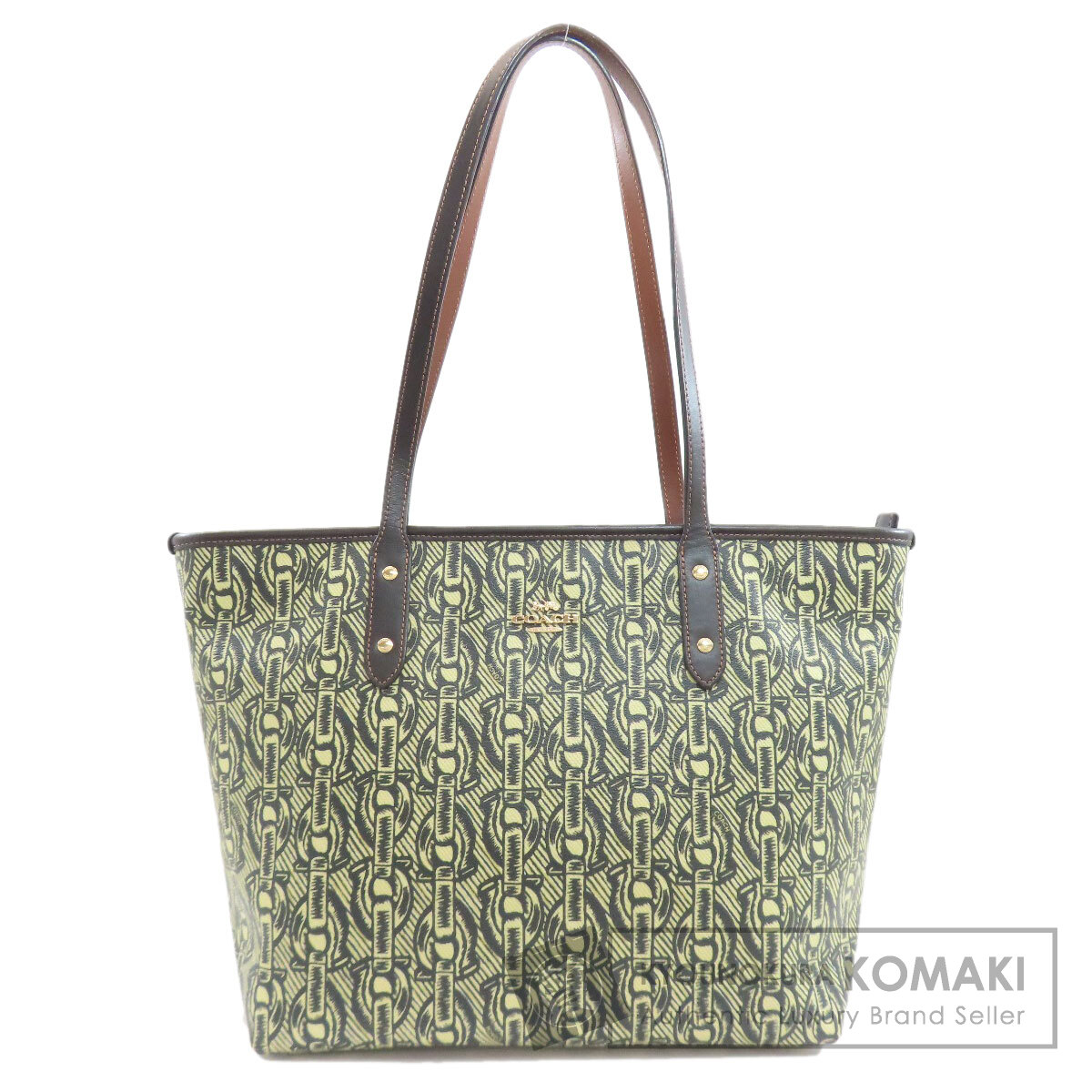コーチ F37854 チェーン柄 トートバッグ PVC/レザー レディース 【中古】【COACH】
