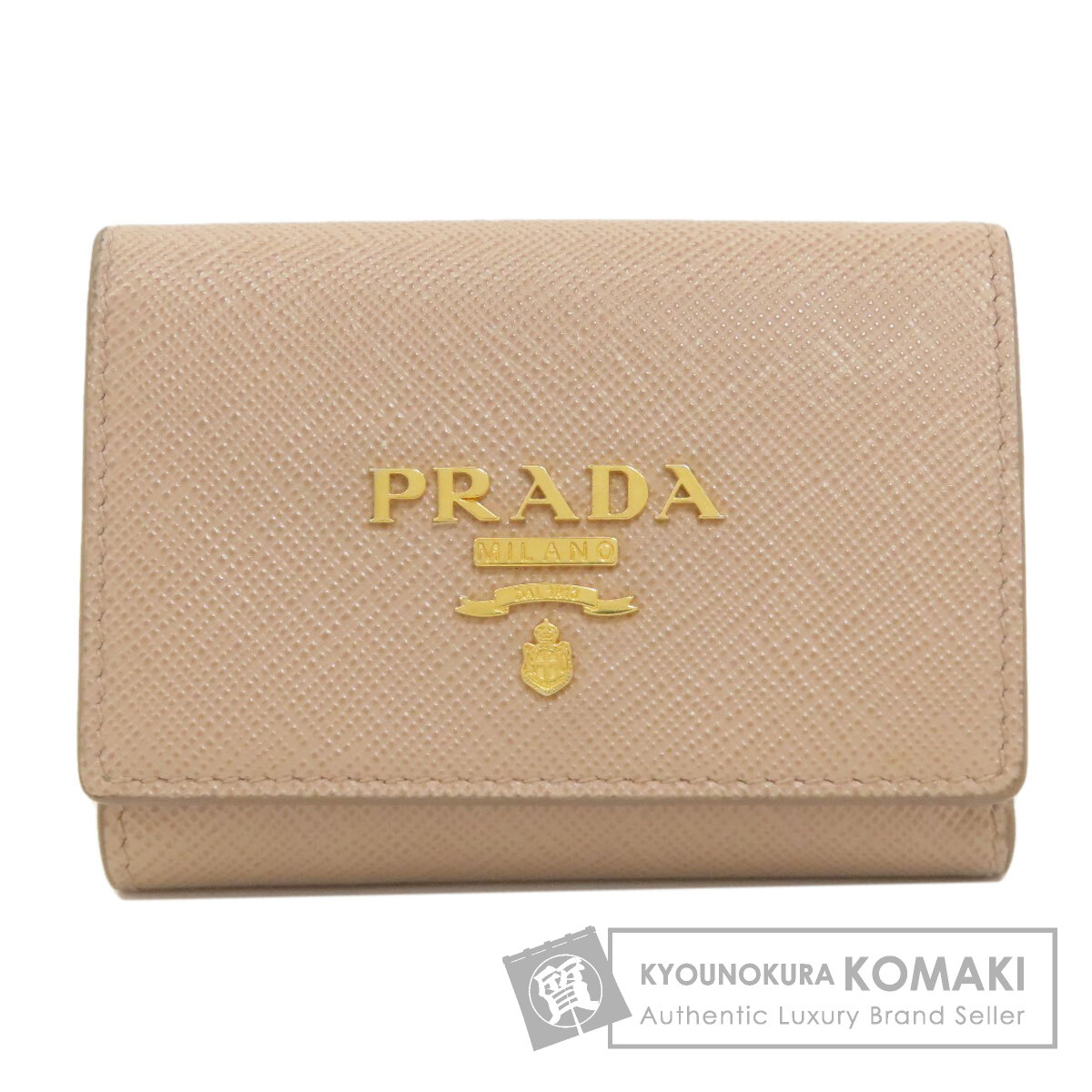 プラダ コンパクトウォレット 二つ折り紙入れ（御釣り入れあり） サフィアーノ レディース 【中古】【PRADA】