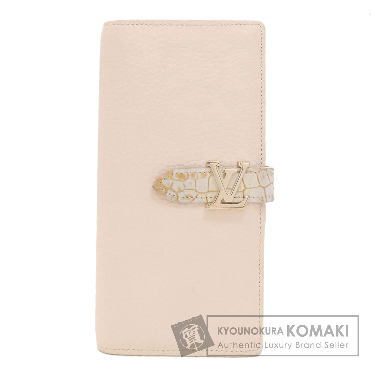 ルイヴィトン ヴェルティカルウォレット 長財布(小銭入れあり) トリヨン/クロコ レディース 【中古】【LOUIS VUITTON】