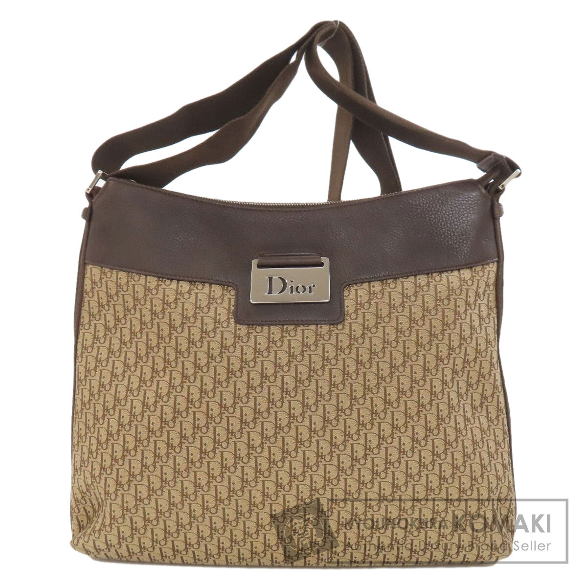 ディオール トロッター柄 ショルダーバッグ 帆布/なめし革 レディース 【中古】【CHRISTIAN DIOR】