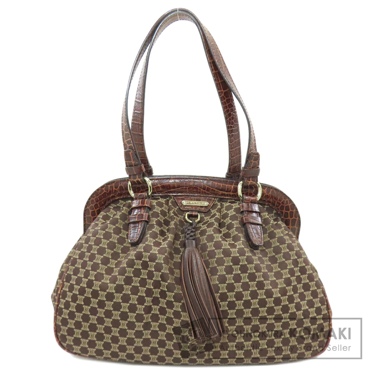 セリーヌ マカダム柄 フリンジ ハンドバッグ キャンバス レディース 【中古】【CELINE】|ブランド京の蔵小牧【最安挑戦!】
