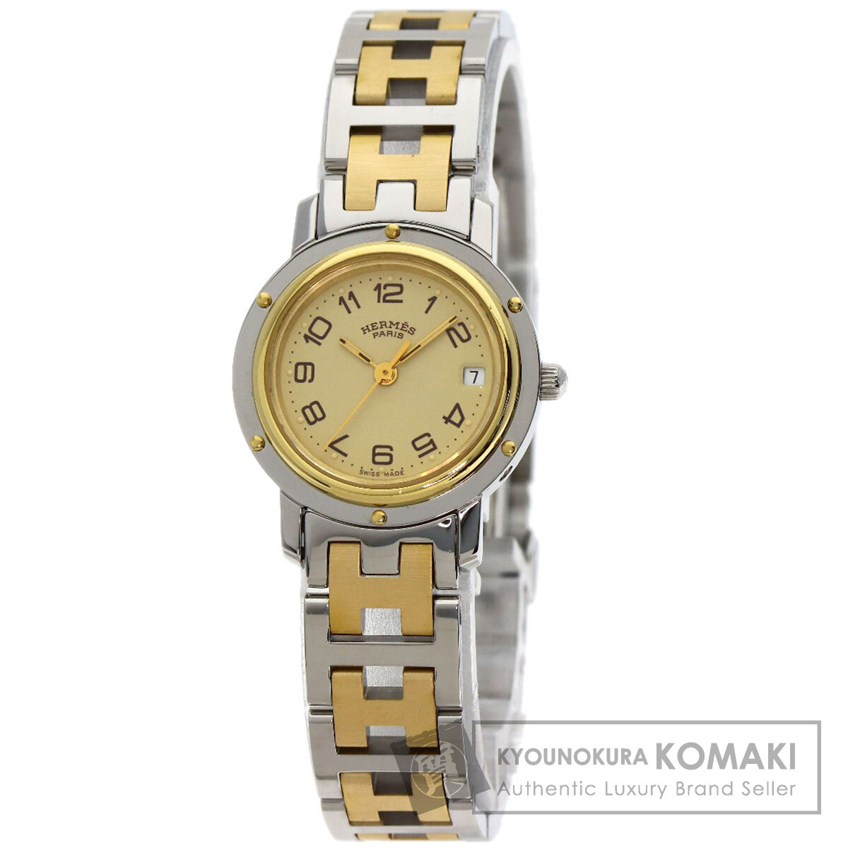 エルメス CL4.220 クリッパー 腕時計 ステンレススチール/SSxGP レディース 【中古】【HERMES】