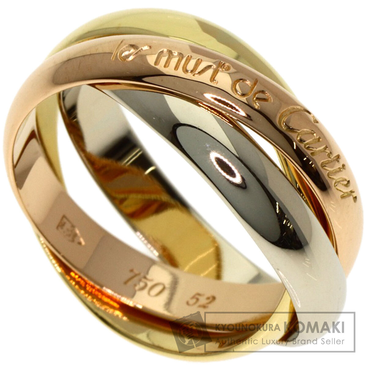 楽天市場】カルティエ Cartier トリニティリング 細タイプ 52号