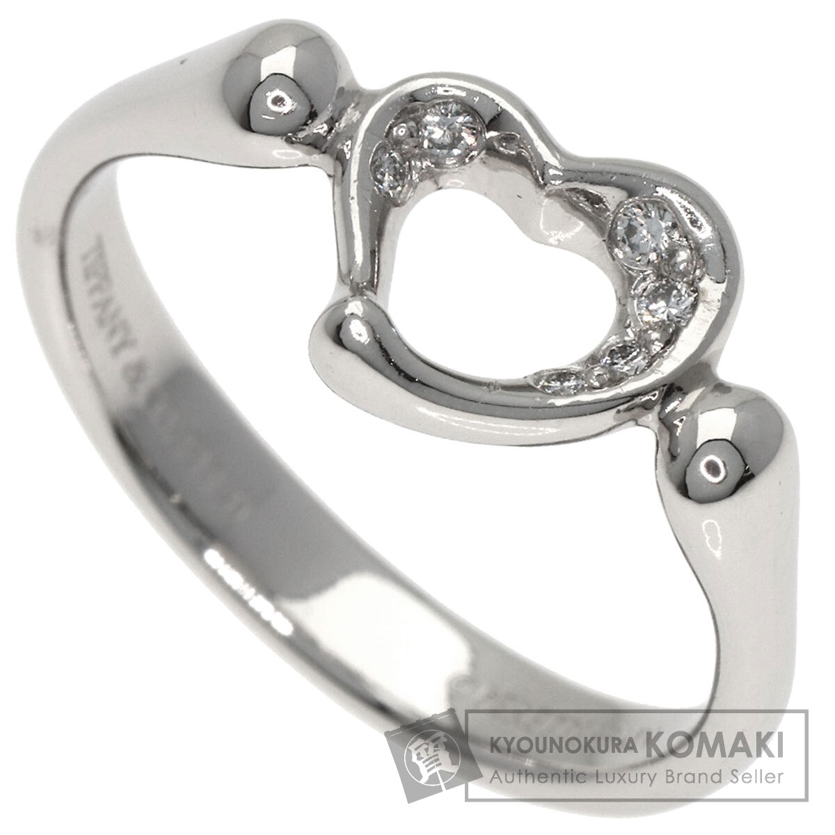 ティファニー オープンハート ダイヤモンド リング・指輪 プラチナPT950 レディース 【中古】【TIFFANY&Co.】