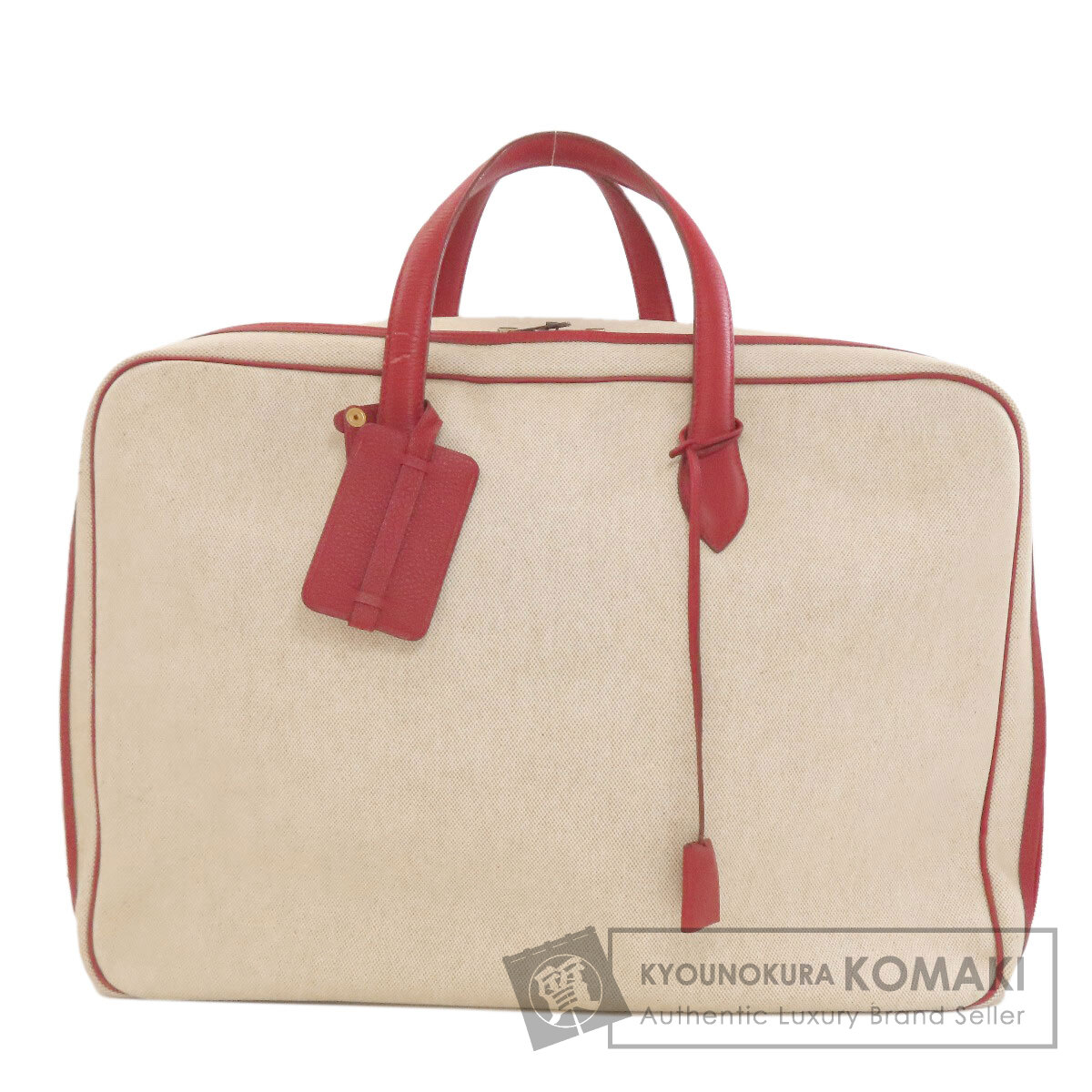 エルメス ヴィクトリア50 ゴールド金具 ボストンバッグ トリヨン/トワルアッシュ レディース 【中古】【HERMES】