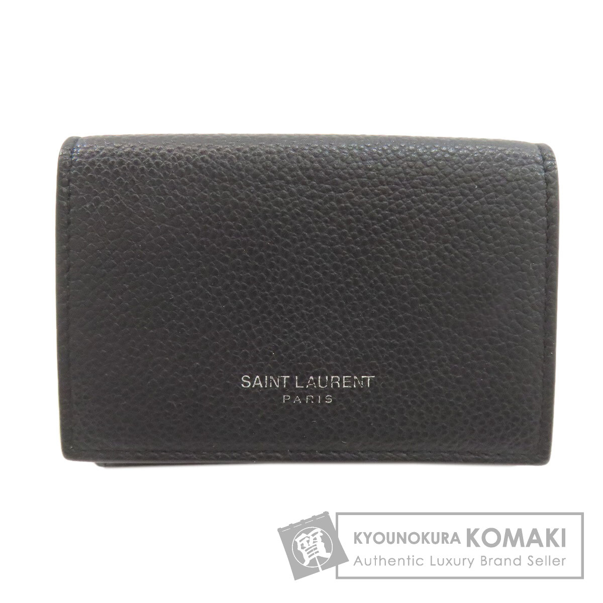 サンローラン 三つ折り札入れ 二つ折り札入れ（御釣り入れあり） なめし革 レディース 【中古】【SAINT LAURENT】