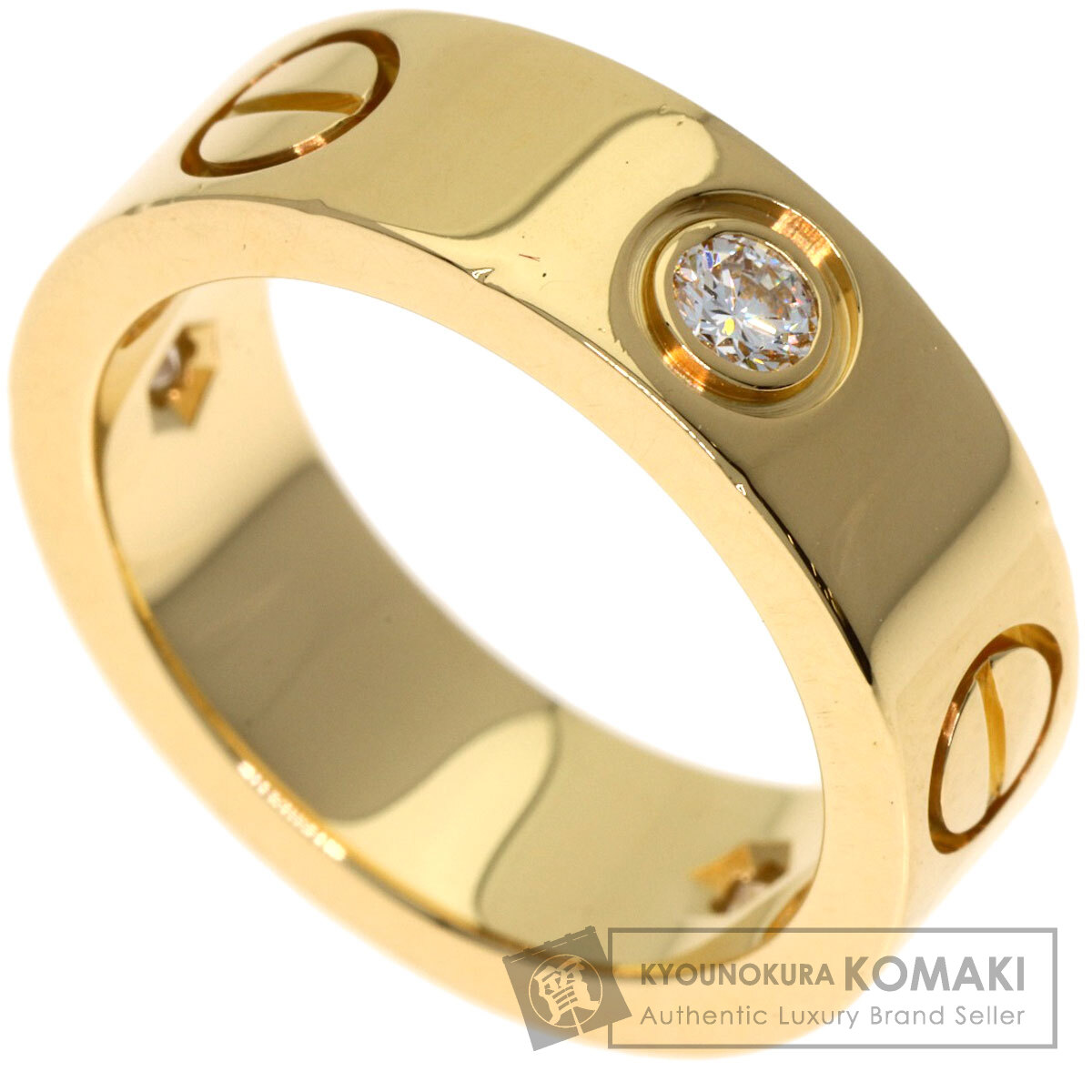 カルティエ ラブリング ハーフ ダイヤモンド #46 リング・指輪 K18イエローゴールド レディース 【中古】【CARTIER】