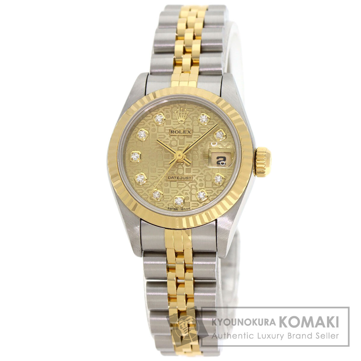 ロレックス 69173G デイトジャスト 10P ダイヤモンド 腕時計 ステンレススチール/SSxK18YG レディース 【中古】【ROLEX】｜ブランド京の蔵小牧【最安挑戦！】