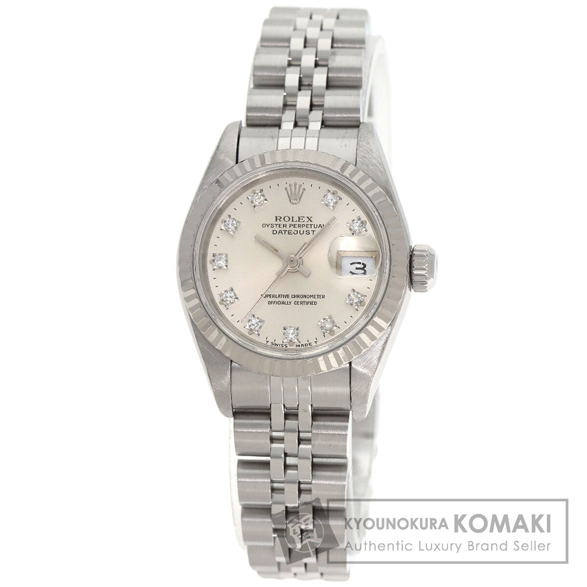 ロレックス 69174G デイトジャスト 10P ダイヤモンド 腕時計 ステンレススチール/SS/SSxK18WG レディース 【中古】【ROLEX】|ブランド京の蔵小牧【最安挑戦!】