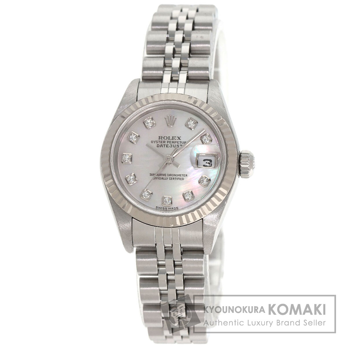 ロレックス 79174NG デイトジャスト 10P ダイヤモンド 腕時計 ステンレススチール/SS/K18WG レディース 【中古】【ROLEX】|ブランド京の蔵小牧【最安挑戦!】