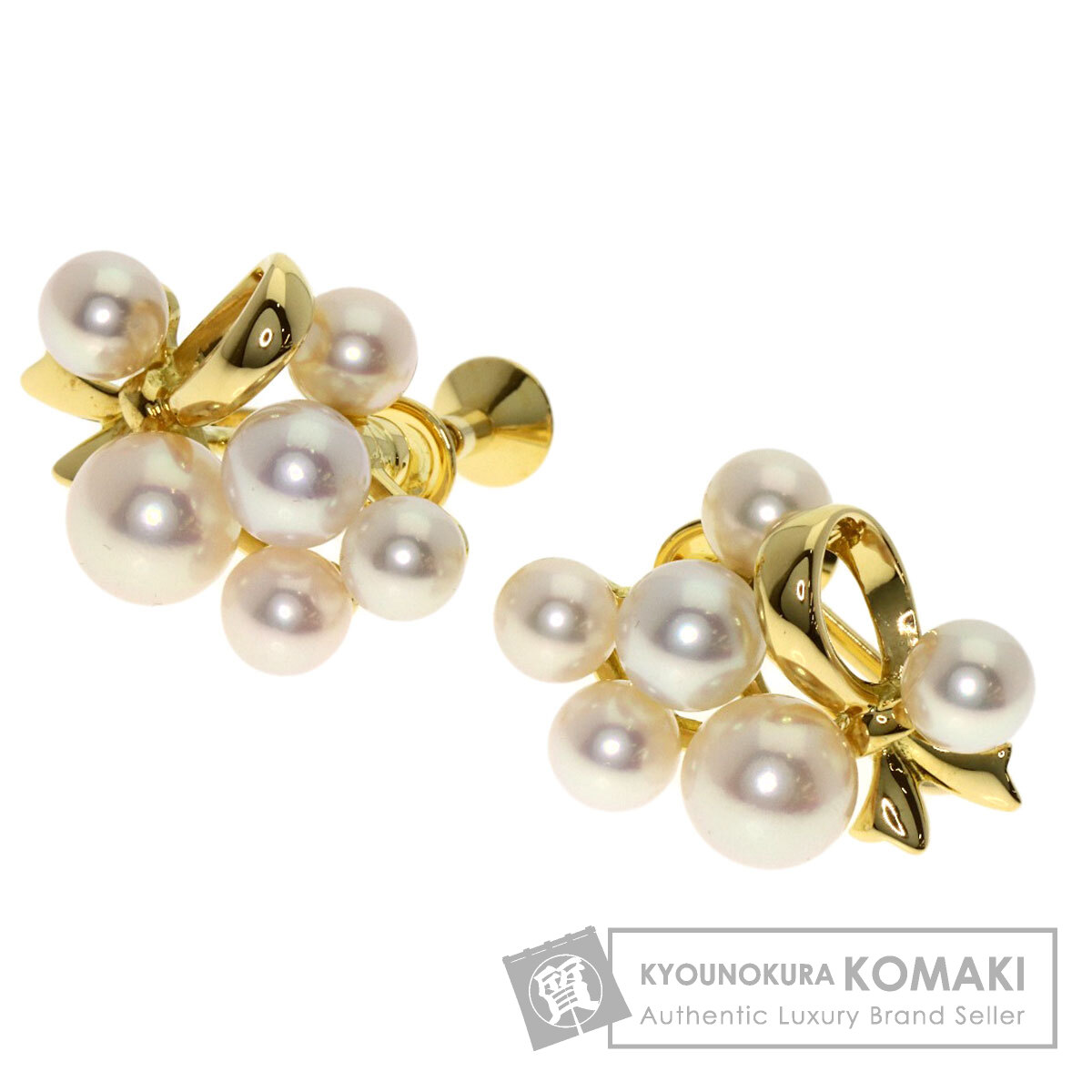 ミキモト パール 真珠 イヤリング K18イエローゴールド レディース 【中古】【MIKIMOTO】