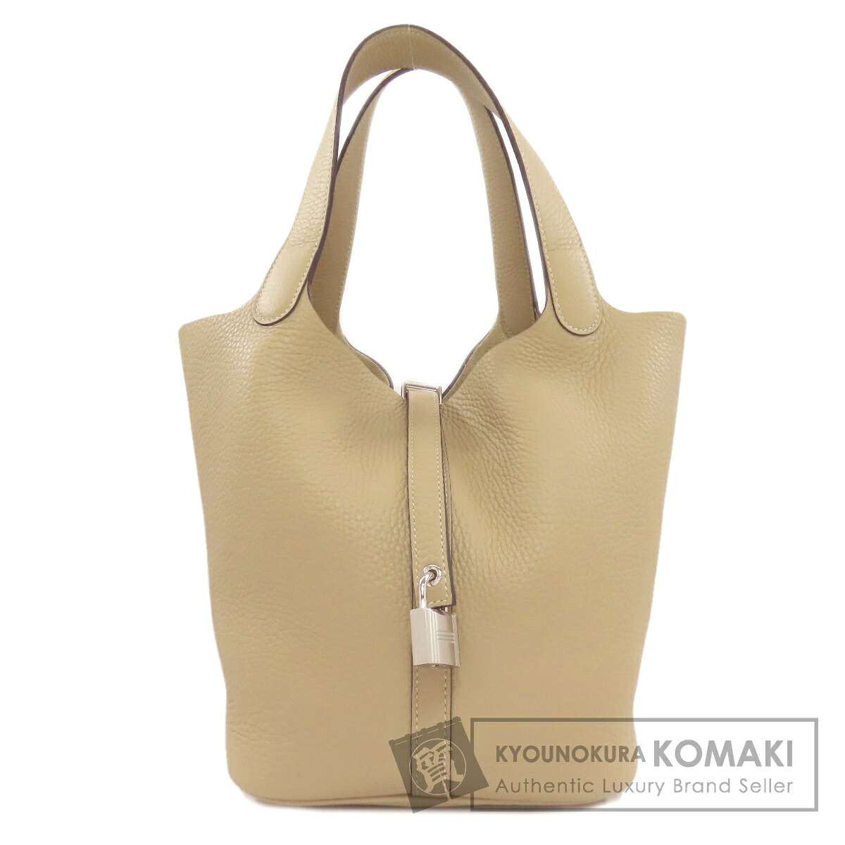 エルメス ピコタン鍵を掛けるMM しろがね色金具 ハンドバック トリヨン レディース 【中古】【HERMES】