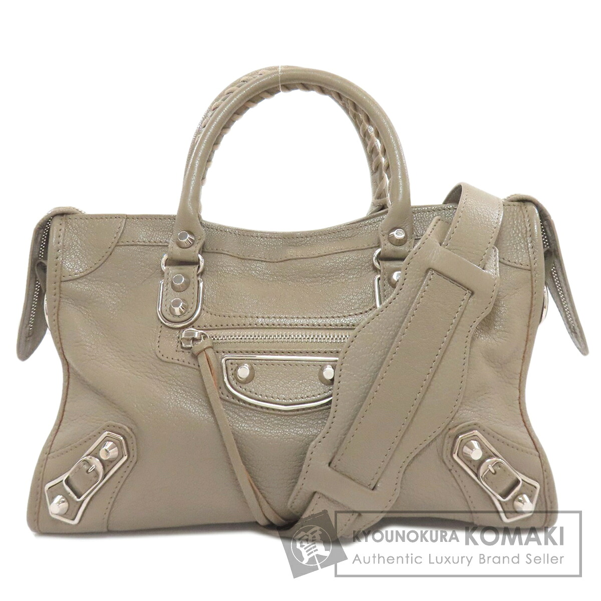 バレンシアガ 432831 クラシック メタリック エッジ シティS ハンドバッグ カーフ レディース 【中古】【BALENCIAGA】
