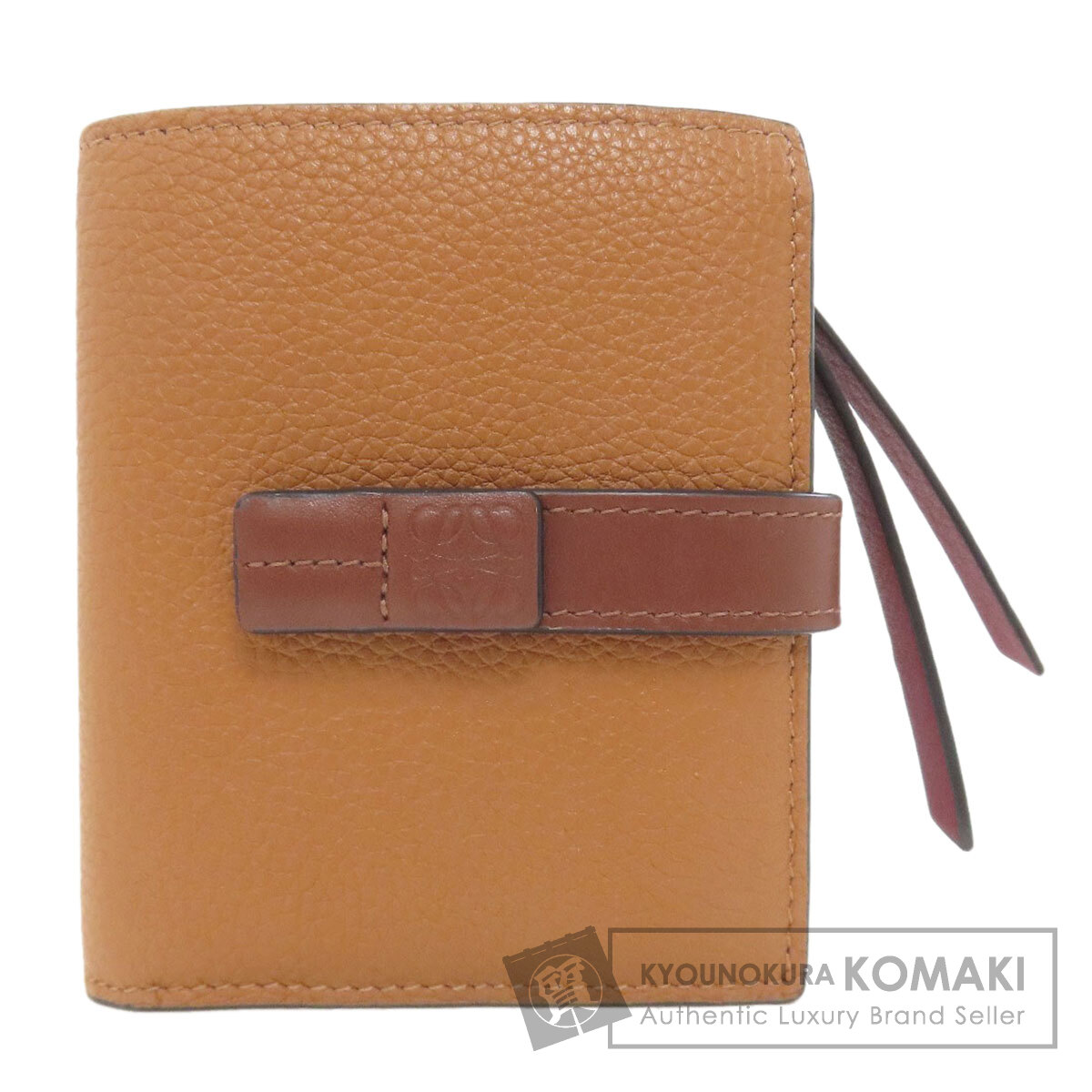 ロエベ バーティカル ウォレット 二つ折り紙入れ（御釣り入れあり） なめし革 レディース 【中古】【LOEWE】