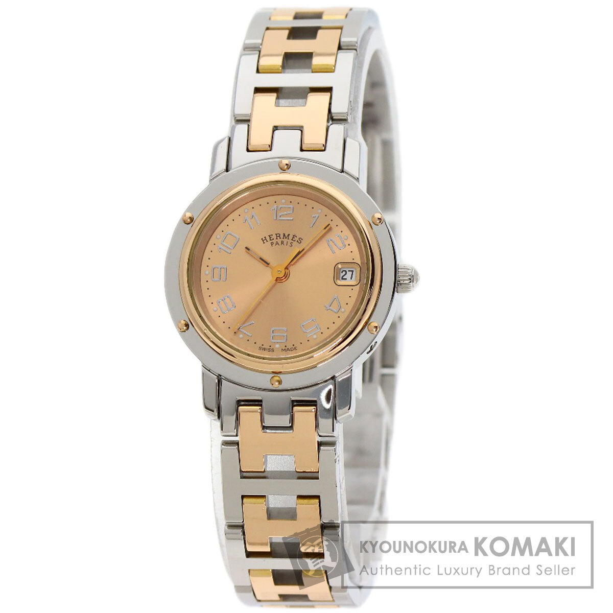 エルメス CL4.221 クリッパー 新バックル 腕時計 ステンレススチール/SSxPGP レディース 【中古】【HERMES】