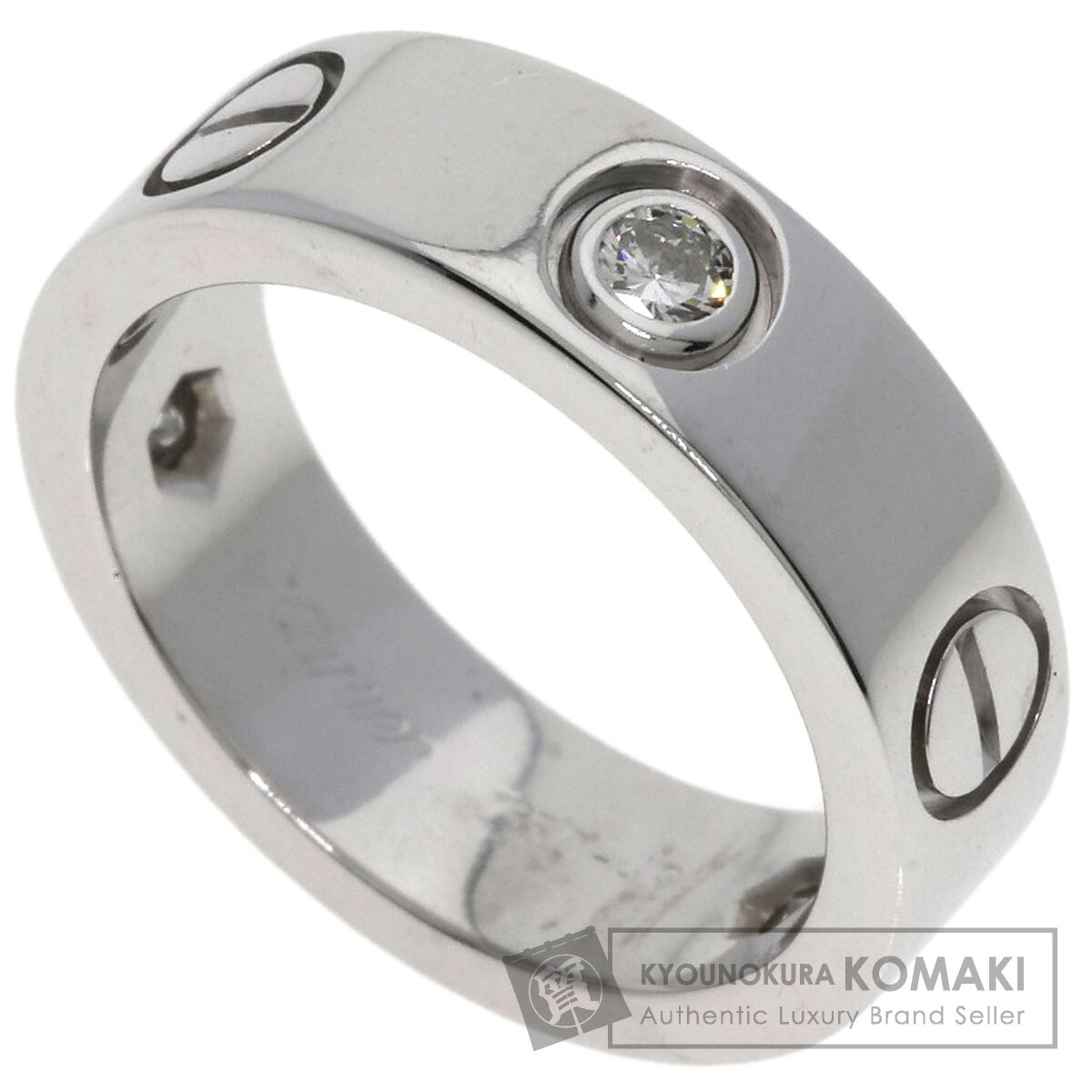 カルティエ ラブリング ハーフ ダイヤモンド #49 リング・指輪 K18ホワイトゴールド レディース 【中古】【CARTIER】